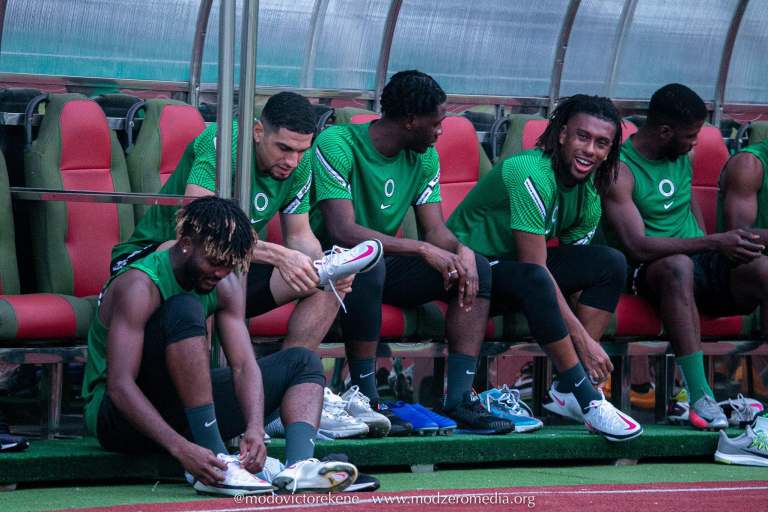 Super Eagles in full training, upbeat in victory over the Leone Stars.